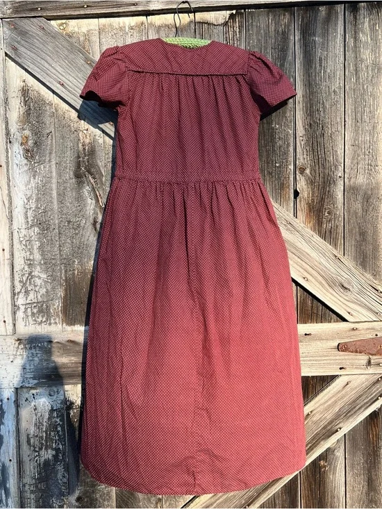 Christy Dawn Burgundy Polka Dot Tie-Waist Dawn Midi Dress - Picture 3 of 10